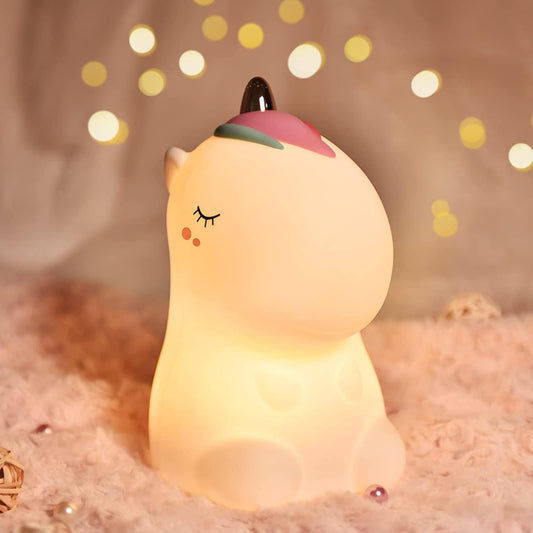 Unicorn Silicone Night Light with 7-Color LED Lamp with Touch Sensor Control