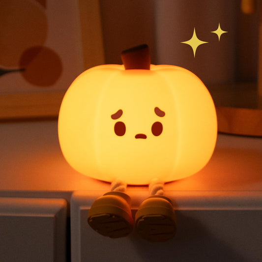 Cute Pumpkin LED Night Light - Colorful, Dimmable, Safe Material for decoration