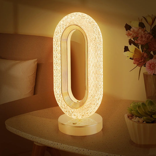 Claritycart New Oval Shape Crystal Lamp for Home, Bedroom, Living, Room, Party, Restaurant (Gold)