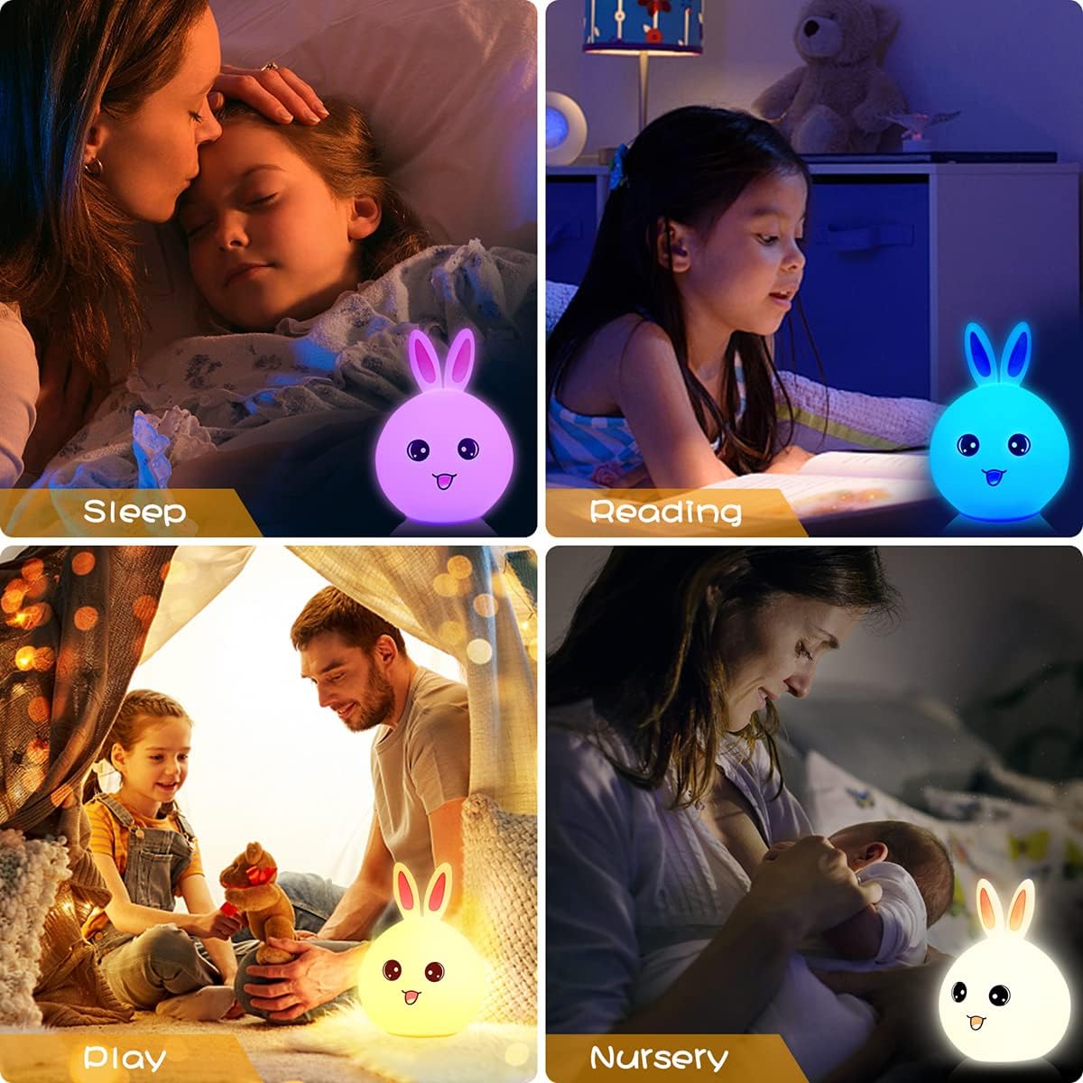 Rabbit Silicone Lamp Nursery Lamps for Room